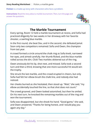 The Marble Tournament (Fiction Passage)