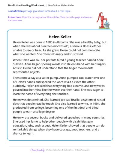 Helen Keller (Nonfiction Passage)