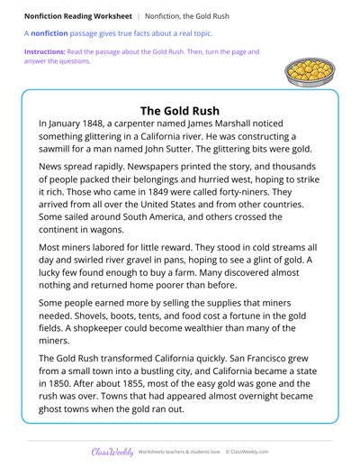 The Gold Rush (Nonfiction Passage)