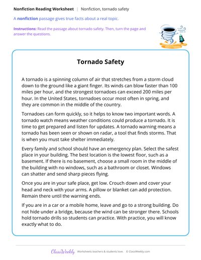 Tornado Safety (Nonfiction Passage)