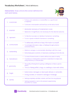 Word definitions