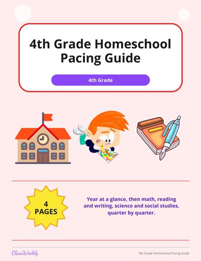 4th Grade Homeschool Pacing Guide