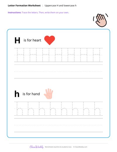 Uppercase H and Lowercase h - Human Body