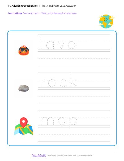 Trace and Write - Volcanoes & Earthquakes