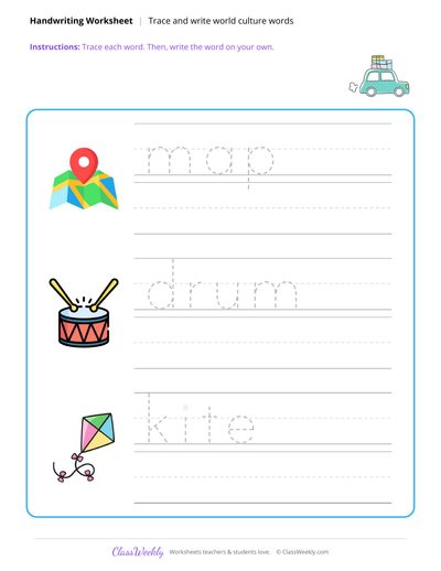 Trace and Write - Diversity & World Cultures