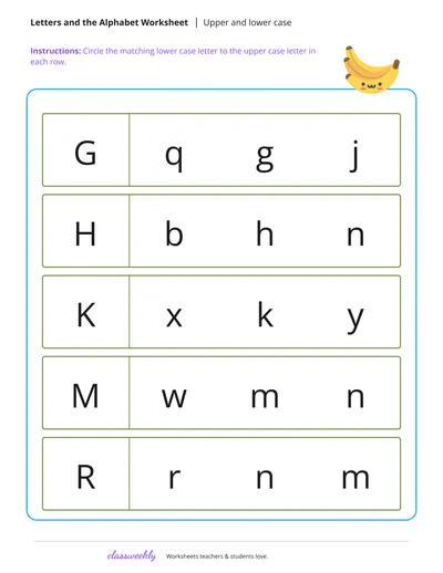 Matching Upper and Lower Case Letters