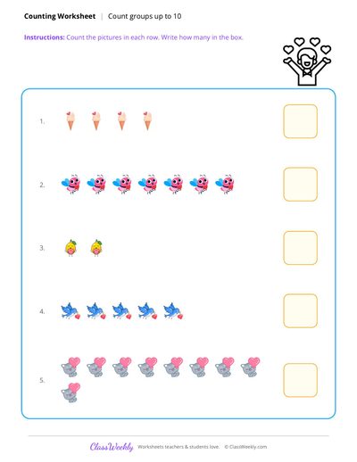 Count Groups to 10 - Friendship & Kindness