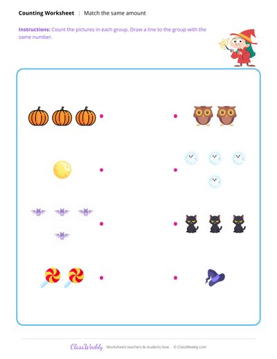 Match the Same Amount - Halloween