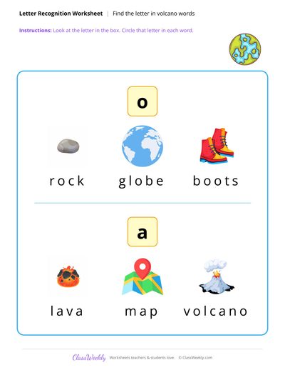 Find the Letter - Volcanoes & Earthquakes