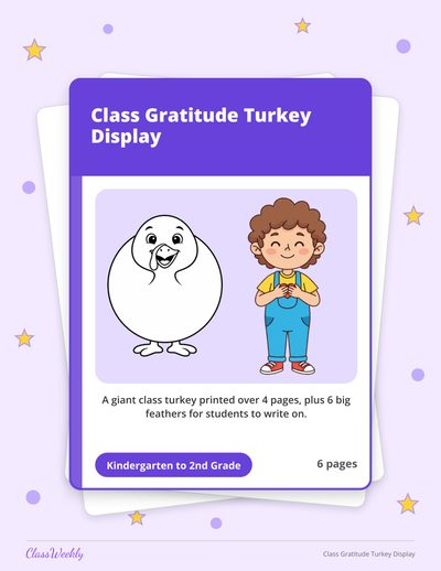Class Gratitude Turkey Display