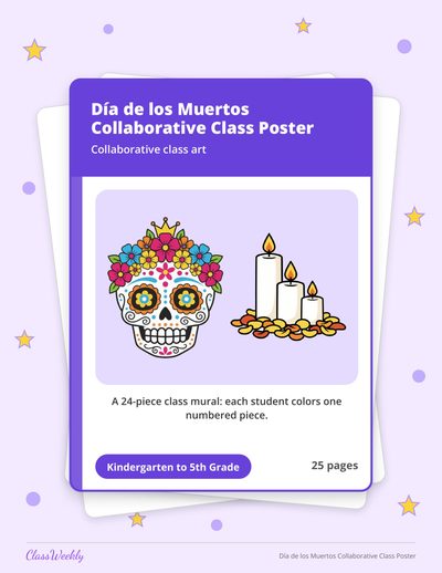 Día de los Muertos Collaborative Class Poster