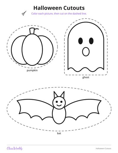 Halloween Cutouts to Color