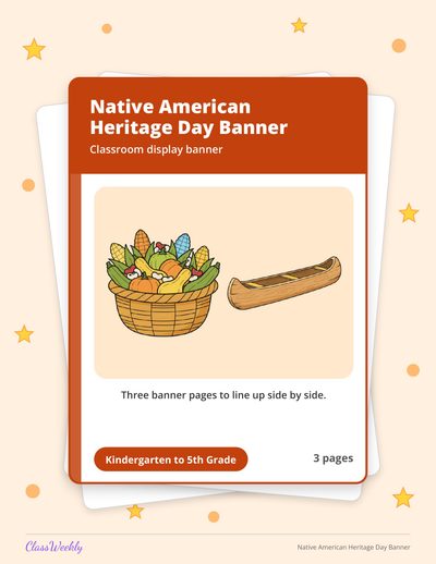 Native American Heritage Day Banner (K-5)
