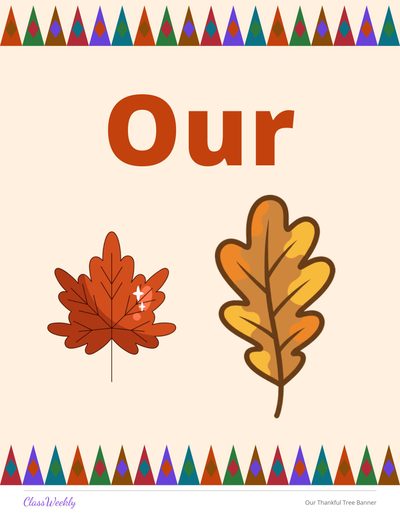 Our Thankful Tree Banner (Pre-K-2)