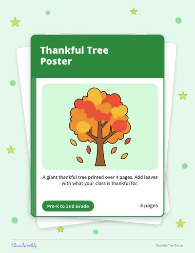 Thankful Tree Poster (Pre-K-2)