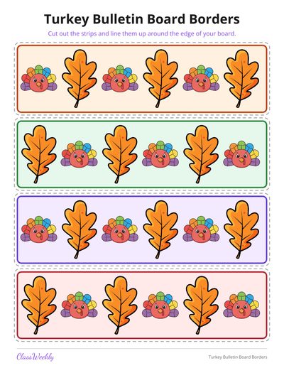 Turkey Bulletin Board Borders (K-5)