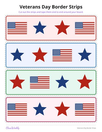 Veterans Day Border Strips (K-5)