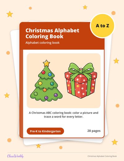 Christmas Alphabet Coloring Book (Pre-K-K)
