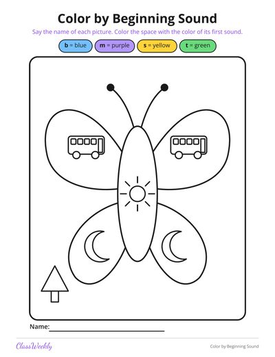 Color by Beginning Sound (Kindergarten)