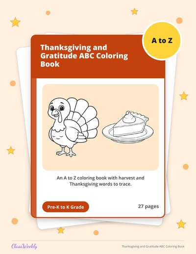 Thanksgiving and Gratitude ABC Coloring Book (Pre-K-K)