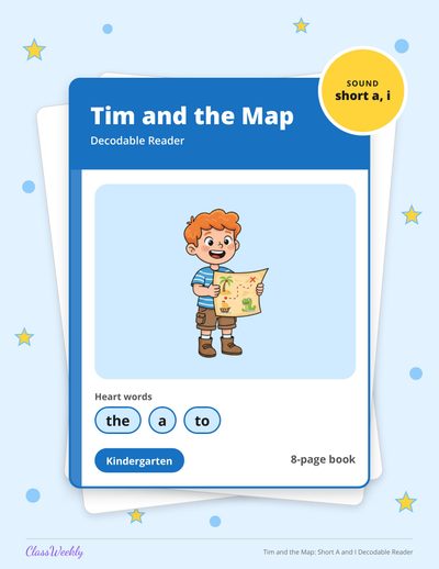 Tim and the Map: Short A and I Decodable Reader