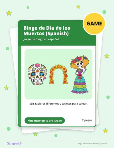 Bingo de Día de los Muertos (Spanish)