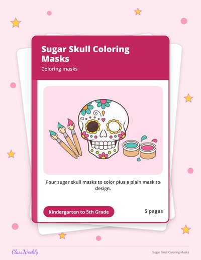 Sugar Skull Coloring Masks
