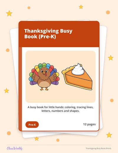 Thanksgiving Busy Book (Pre-K)