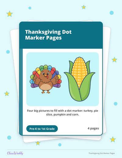 Thanksgiving Dot Marker Pages