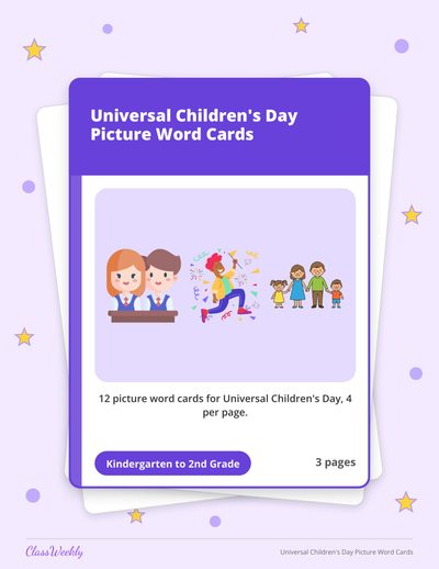 Universal Children's Day Picture Word Cards