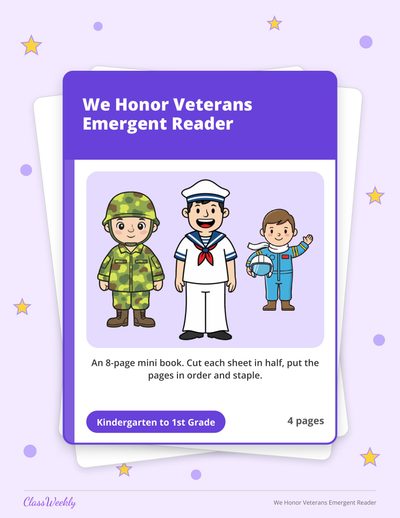 We Honor Veterans Emergent Reader