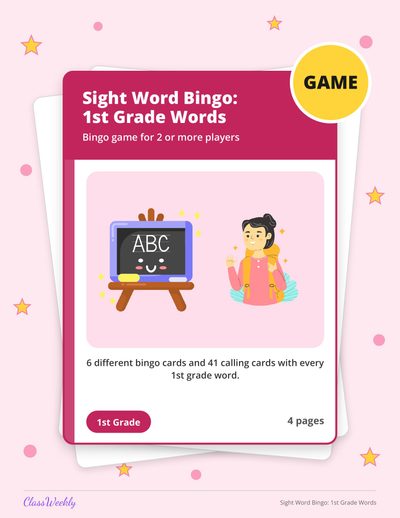 Sight Word Bingo: 1st Grade Words