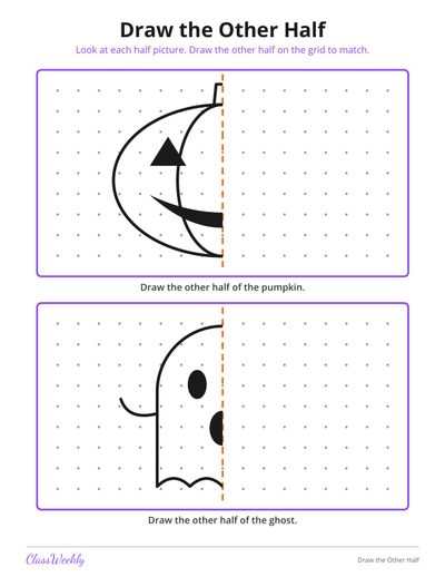 Halloween Draw the Other Half (Symmetry)