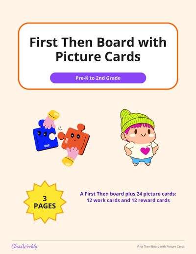 First Then Board with Picture Cards