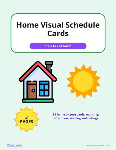 Home Visual Schedule Cards