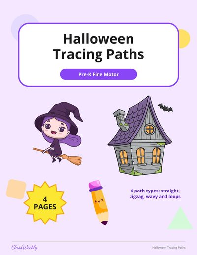 Halloween Tracing Paths for Fine Motor