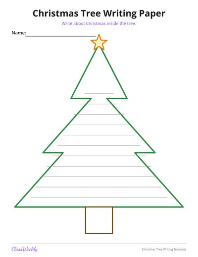 Christmas Tree Writing Template (Grades 1-5)
