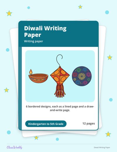 Diwali Writing Paper (K-5)