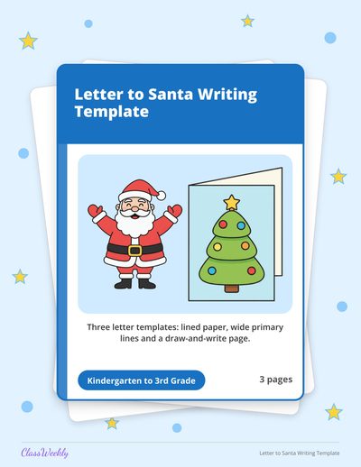 Letter to Santa Writing Template (K-3)