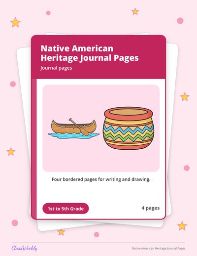 Native American Heritage Journal Pages
