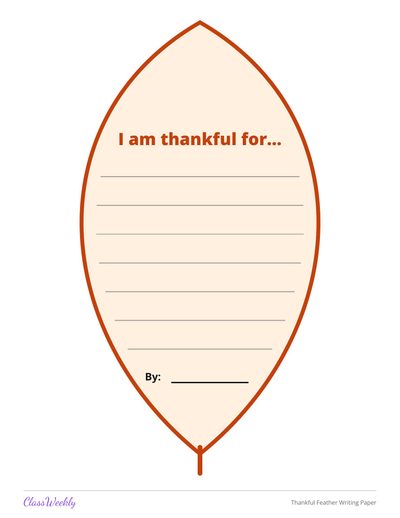 Thankful Feather Writing Paper
