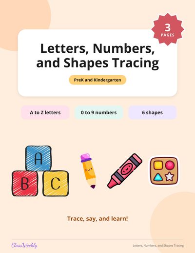 Letters, Numbers, and Shapes Tracing