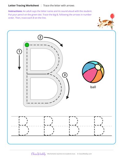 Trace the letter with arrows