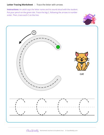 Trace the letter with arrows