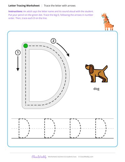 Trace the letter with arrows