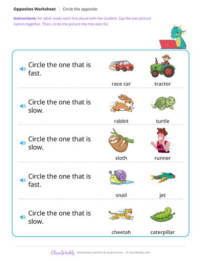 Circle the opposite
