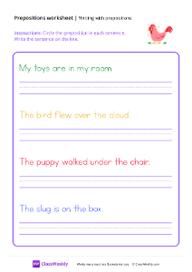 Identifying & Writing Prepositions