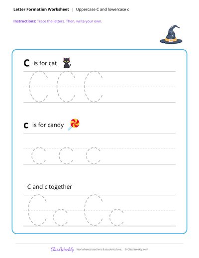 Uppercase C and Lowercase c - Halloween
