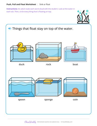 Circle the things that float