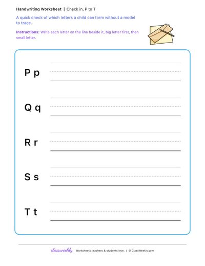 Letter writing check-in